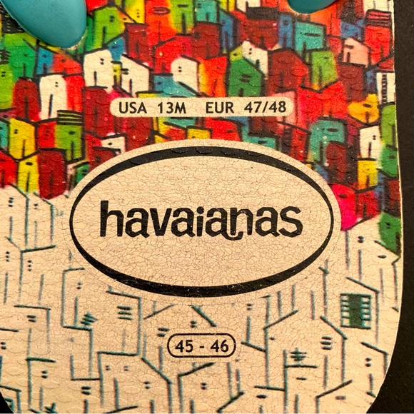 Havaianas Portraits of Brazil Flip Flops by street artist Ricardo Negro US 13M - Picture 4 of 7
